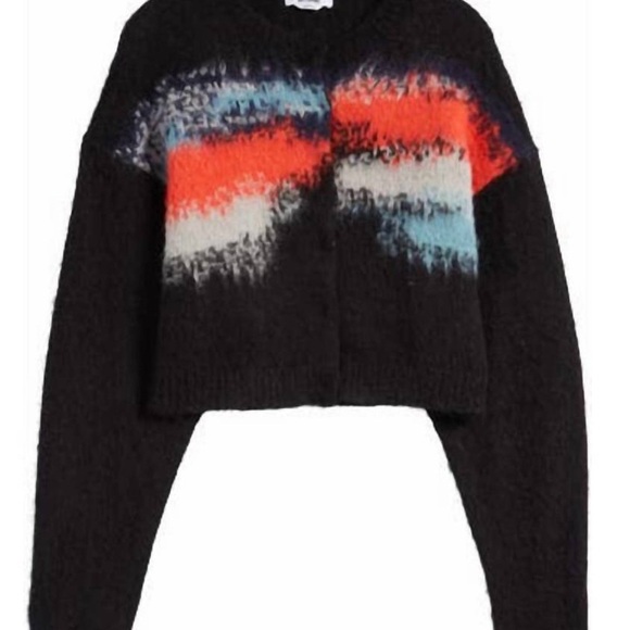 Re/Done Intarsia Crewneck Cardigan Sweater Mase‎ in Italy size M - Picture 1 of 10